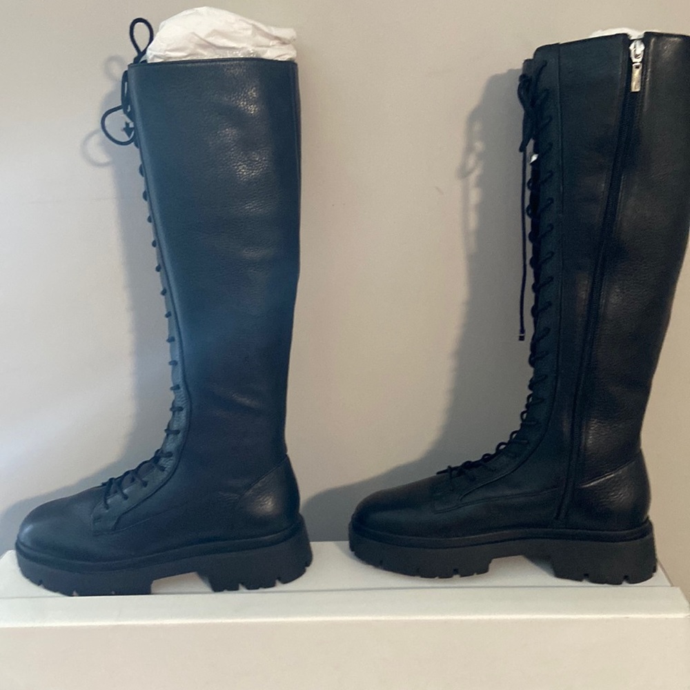 Knee high Lace up boots size 8 runs large